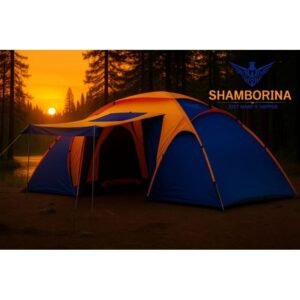 Shamborina Family Camping Tent with 2 Bedroom, 1 Living Area and Awning for 5-8 Persons - 420*210*200 cms