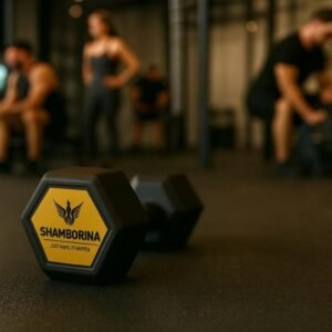 Single Hand 10kgs Hexagonal Shamborina Plastic Coated Dumbbells -( Total 10kg)